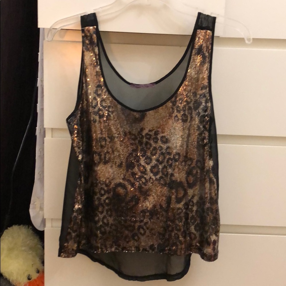 See through leopard print blouse